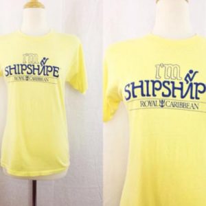 Vintage 80s Royal Caribbean I'm Shipshape 50/50 T Shirt Sz L