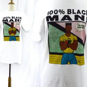 Vintage 90s 100% Black Man T Shirt Sz M