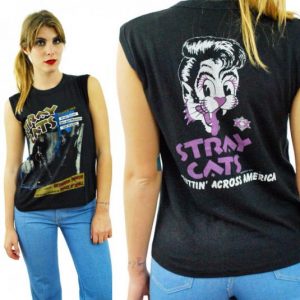 Vintage 80s STRAY CATS Struttin' Across America T Shirt