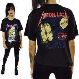 Vintage 80's Metallica Damaged Tour Pushead T Shirt Sz L