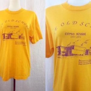 Vintage 90s The Old School Como High 1957-1971 Malcolm X Yel