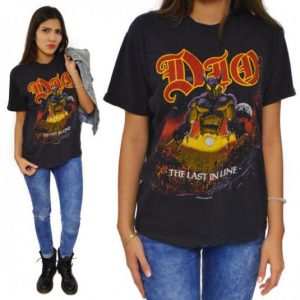 Vintage 80s Dio The Last in Line Heavy Metal T Shirt Sz L