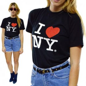 Vintage 80s I Love NY New York City Jerzees 50/50 T Shirt