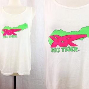 Vintage 90s Asics Tiger Tank Top T Shirt Sz L