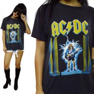 Vintage 80s AC/DC Who Made Who 50/50 T Shirt Sz L