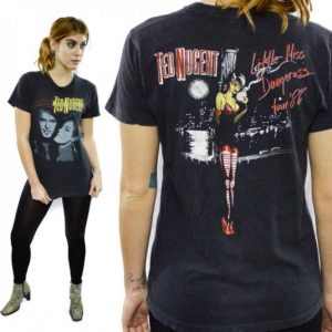 Vintage 80s TED NUGENT Little Miss Dangerass Rock T Shirt