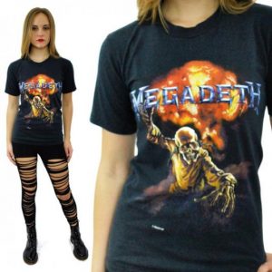 Vintage 80s MEGADETH Vic Rattlehead 1986 T Shirt Sz S