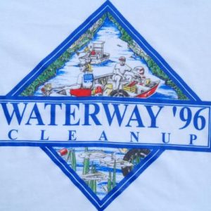 Vintage 1996 White Waterway Clean Up South FL Nature T Shirt XL