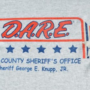 Vintage 1990s DARE Lake County FL Heather Gray T Shirt XL