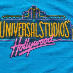 Vintage 1990s Universal Studios Hollywood Aqua T Shirt M