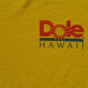 Vintage 1990s Dole Pineapple Yellow Cotton T Shirt L