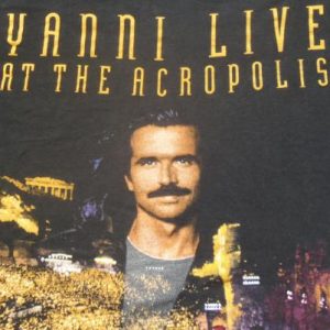 Vintage 1995 Yanni Live at the Acropolis Black T-Shirt XL