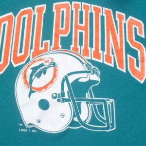 Vintage 1980s Miami Dolphins NFL Throwback T-Shirt L