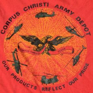 Vintage 1980s Corpus Christi Army Depot Red T-Shirt L/XL