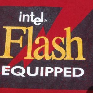 Vintage 1990s Intel Flash Equipped Red T-Shirt XL