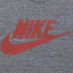 Vintage 1980s Nike Red Swoosh Half T-Shirt S/M Rayon Blend