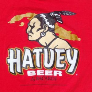 Vintage 1995 Red Hatuey Beer Advertising Cotton T Shirt L/XL