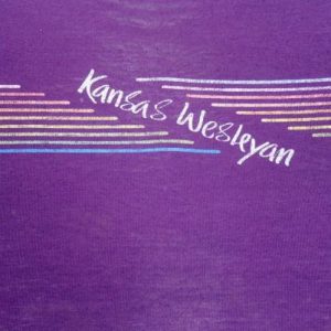 Vintage 1980s Purple Kansas Weslyan University T Shirt S