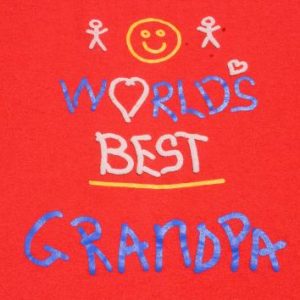 Vintage 1980s Worlds Best Grandpa Red Graphic T-Shirt L