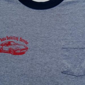 Vintage 1970s Heather Gray Auto Shop Ringer T-Shirt L