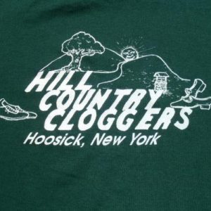 Vintage 1980s Green Cloggers Hoosick New York T Shirt XL