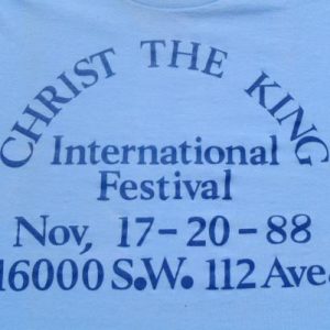 Vintage 1980s Blue Christ the King Church Miami FL T-Shirt S