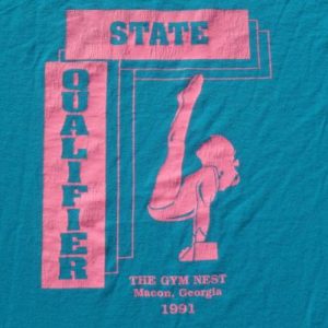 Vintage 1990s Gym Nest 1991 State Qualifier Blue T-Shirt M