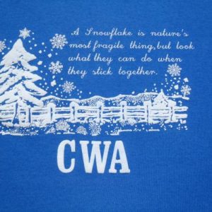 Vintage 1990s CWA Union Snowflakes Blue T-Shirt XL