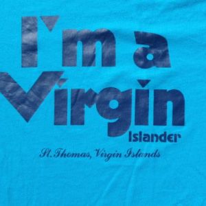 Vintage 1980s I'm a Virgin Islander Blue T-Shirt L