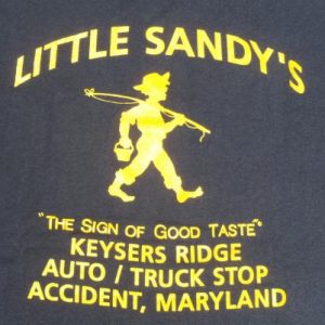 Vintage 1990s Little Sandys of Accident MD Black T Shirt L