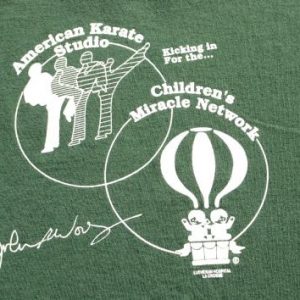 Vintage 1994 American Karate Studios Green T Shirt L