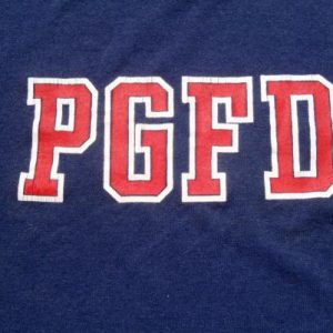 Vintage 1980s Punta Gorda Fire Department Navy Blue T-Shirt