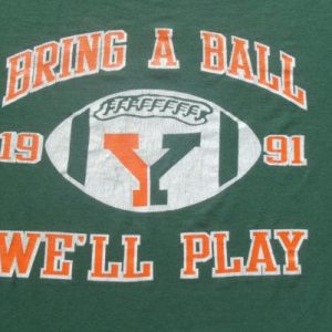 Vintage 1990s Green and Orange Bring a Ball YMCA T-Shirt