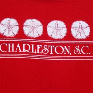 Vintage 1980s Charleston SC Sand Dollars Red T Shirt L