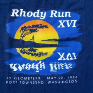 Vintage 1990s Navy Blue Rhody Run Washington Race T Shirt L