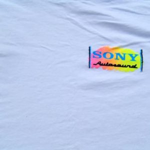 Vintage 1980s Sony AutoSound DAT White Cotton T-Shirt S/M