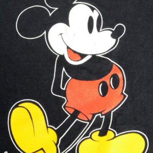 Vintage 1980s Mickey Mouse Black Souvenir T-Shirt L