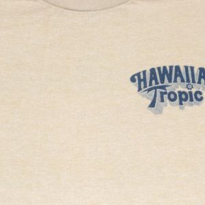 Vintage 1970s Hawaiian Tropic Tanning Lotion Beige T Shirt L