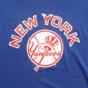 Vintage 1980s Blue and White New York Yankees Jersey T Shirt