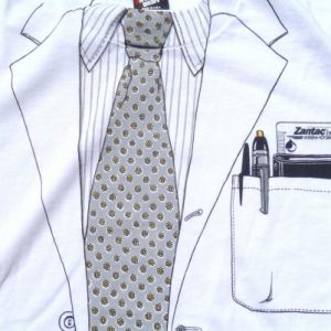 Vintage 1980s Zantac Doctors Lab Coat White T-Shirt XL