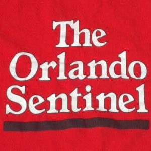 Vintage 1980s Red Orlando FL Sentinel Advertising T-Shirt L