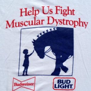 Vintage 1990s Budweiser Clydesdale White Ringer T Shirt L