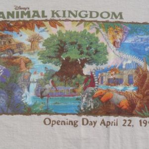 Vintage 1998 Disney Animal Kingdom Opening Beige T Shirt L