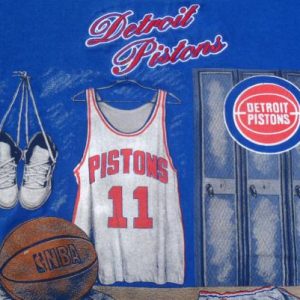 Vintage 1990s Blue Detroit Pistons NBA Cotton Nutmeg T-Shirt L