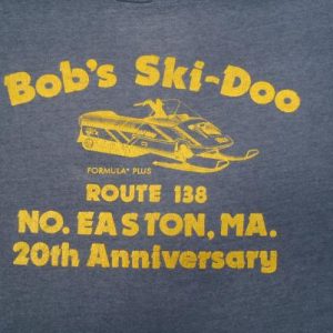 Vintage 1987 Bob's Ski-Doo Gray Thin T-Shirt M/L