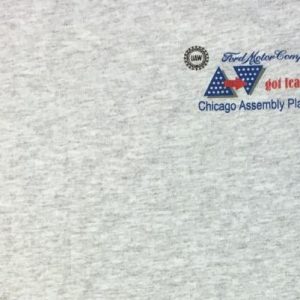 Vintage 1990s UAW Ford Chicago Assembly Plant Gray T-Shirt