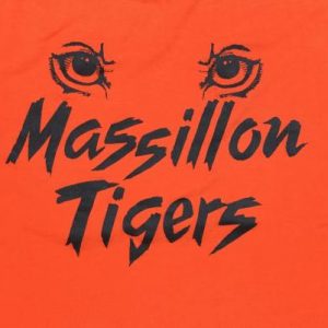 Vintage 1980s Massillon Tigers Football Orange T-Shirt S/M