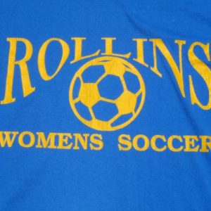 Vintage 1980s Blue Rollins Womens Soccer T-Shirt L