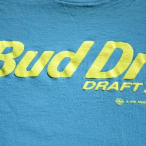 Vintage 1991 Bud Dry Draft Aqua T-Shirt