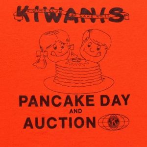 Vintage 1980s Lake Wales Kiwanis Pancake Day Orange T-Shirt